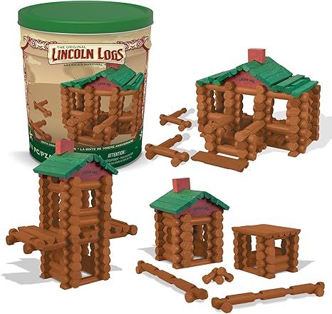 Amazon.com: Lincoln Logs – 100th Anniversary Tin, 111 Pieces, Real Wood Logs - Ages 3+ - Best Retro Building Gift Set For Boys/Girls - Creative Construction Engineering - Preschool Education Toy : Lincoln Logs: Toys & Games Construction Engineering, Lincoln Logs, Preschool Education, Wood Logs, Kids Gift Guide, Toy Blocks, 100th Anniversary, Lego Building, Kids Corner