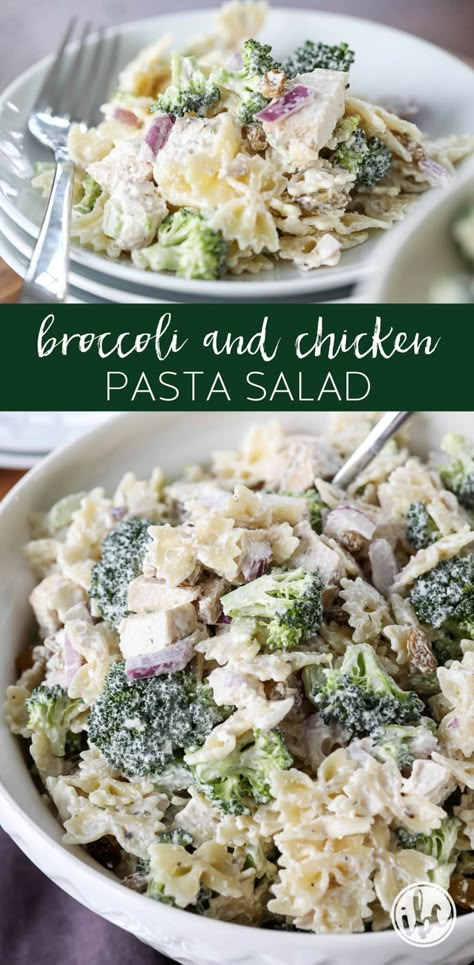 This Broccoli and Chicken Pasta Salad is a unique and delicious pasta salad recipe. #broccoli #chicken #pastasalad #pasta #sidedish #salad #side #recipe Broccoli And Chicken Pasta, Low Carb At Restaurants, Broccoli And Chicken, Delicious Pasta Salad, Broccoli Pasta Salads, Chicken Pasta Salad Recipes, Recipe Broccoli, Chicken Broccoli Pasta, Fat Head Dough