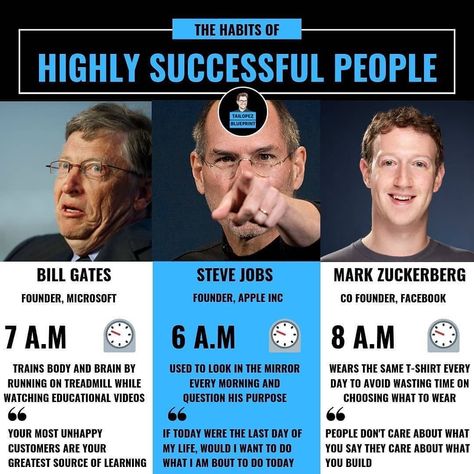 What successful people like Bill Gates, Steve Jobs and Mark Zuckerberg are doing, what are their morning routines... #entrepreneur Bill Gates Steve Jobs, Quotes Millionaire, Motivation Successful, Quotes Hustle, Quotes Successful, Yourself Quotes, People Pictures, Video Motivation, Achievement Quotes