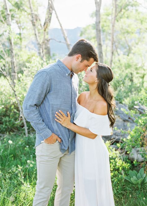 Engagement Photos Male Outfits, Best Engagement Photo Outfits, Mens Engagement Shoot Outfit, Dressy Engagement Pictures Fall, Off The Shoulder Engagement Photos, Men Engagement Picture Outfit, Men Outfit Engagement Pictures, Men’s Engagement Shoot Outfit, Outdoor Engagement Photos Mountains