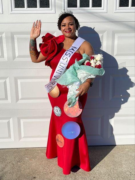 Miss Universe halloween costume #costumeidea #microlocs Mrs Universe Halloween Costume, Miss Universe Costume Halloween, Miss Universe Halloween Costume, Miss Universe Costume, Walkathon Ideas, Universe Costume, Miss Universe Costumes, Mrs Universe, Pun Costumes