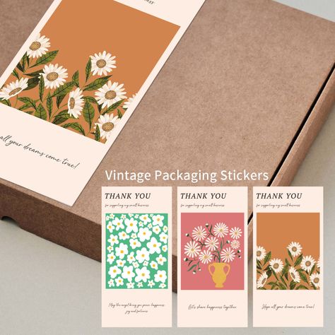 Smarter Shopping, Better Living! Aliexpress.com Stickers Small Business, Small Business Packaging Ideas, Decor Stickers, Vintage Packaging, Small Business Packaging, Box Packaging Design, Packaging Stickers, Business Stickers, Daisy Pattern