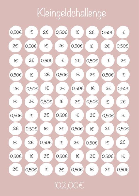 Sparchallenge Kleingeld A6 Budget Challenge Deutsch, Cash Stuffing Challenges, Defi Budget, Saving Money Chart, Money Chart, Budget Challenge, Money Planner, Money Saving Methods, Warm Scarves