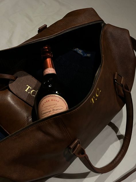 Ralph lauren, laurent-perrier, Duffle bag, polo, old money, weekend away Old Money Duffle Bag, Old Money Travel Bag, Old Money Luggage, Old Money Bags Men, Polo Old Money, Extravagant Gifts, Vietnam Wedding, Mens Duffle Bag, Thailand Trip