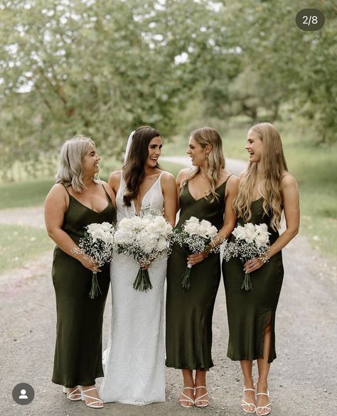 Olive Green Bridesmaid, Navy Blue Suits, Blue Suits, Navy Blue Suit, Green Bridesmaid, Blue Suit, Fall Wedding, Green Dress, Olive Green