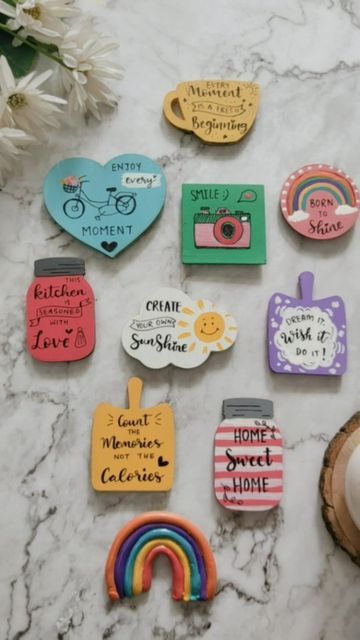 Fridge Art Ideas, Fridge Magnets Ideas Creative Mdf, Quirky Fridge Magnets, Mdf Crafts Ideas, Mdf Fridge Magnets Diy, Handmade Wall Decor Crafts, Mdf Crafts Handmade Home Decor, Fridge Magnets Ideas Creative, Honda Grace