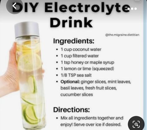 Electrolyte Drinks Diy, Make Your Own Electrolyte Water, Diy Electrolyte Water Recipe, Water With Electrolytes, Hydrating Drinks Healthy, Diy Electrolyte Drink Coconut Water, Make Your Own Electrolyte Drink, Electrolytes Water Diy, Morning Electrolyte Drink