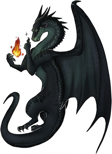 Wings Of Fire, Black Dragon, Deviantart, Moon, Black