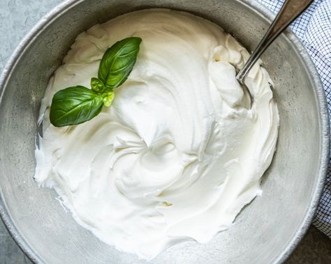 Basil Infused Whipped Cream Savory Whipped Cream, Mint Whipped Cream, Whipped Cream Flavors, Basil Dessert, Infused Whipped Cream, Basil Whipped Cream, Vodka Infused Whipped Cream, Liquor Infused Whipped Cream, Whipped Ricotta With Garlic And Herb Oil