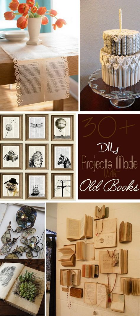 DIY Projects Made With Old Books! Diy Old Books, Book Page Wreath, Old Book Crafts, Recycled Books, Recycled Book, Book Page Crafts, Upcycle Books, Folded Book Art, Book Folding