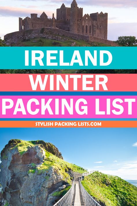 Wonder what to pack for Ireland in winter no more. This stylish and handy packing list will let you know what to wear in Ireland in winter, alongside all the other necessities to pack for your travels. This is the best Ireland packing list you'll find for December, January and February holidays. What To Pack For Ireland In December, What To Wear In Ireland In December, Outfits For Ireland In January, Ireland Packing List Winter, Ireland In January, Ireland Travel Outfits Winter, Dublin Ireland Outfits Winter, Ireland Outfits Winter, Ireland Winter Outfits