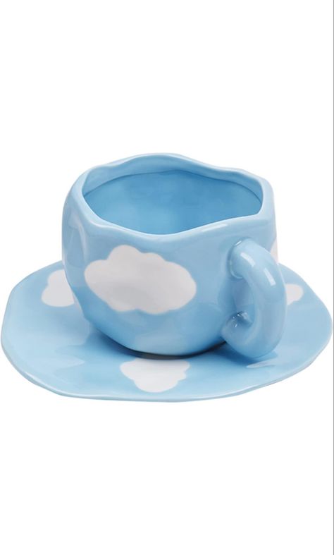 handmade coffee mug holds up to 10 oz-11 oz and is perfect for drinking coffee, tea or hot chocolate Cloud Mug, Cloud Coffee, Paper Tea Cups, Mug And Saucer, Cute Cloud, Tea Milk, Coffee Cups And Saucers, White Clouds, Anime Scenery Wallpaper