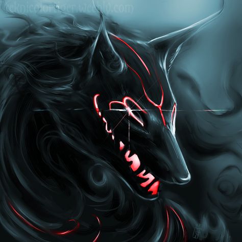 Shadow Creatures, Demon Wolf, Demon Dog, Shadow Wolf, Fantasy Wolf, Wolf Spirit Animal, Mythical Animal, Fantasy Beasts, Demon Art