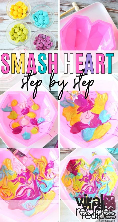 how to make a smash heart Diy Breakable Chocolate Heart, Heart Smash Box Ideas, Birthday Smash Heart, Break Chocolate Heart, Breakable Chocolate Heart Ideas Inside, Smash Hearts Ideas, Chocolate Heart Mold, Easter Smash Heart, Valentine Breakable Heart Ideas