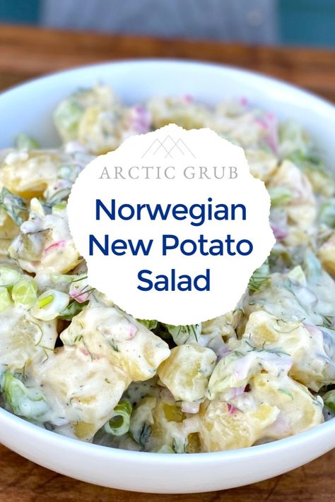 Danish Potato Salad, Norwegian Dishes, Swedish Potato Salad, Norwegian Potatoes, Norwegian Salad, Norwegian Potato Salad, Norwegian Side Dishes, Scandinavian Potato Salad, Norwegian Recipes