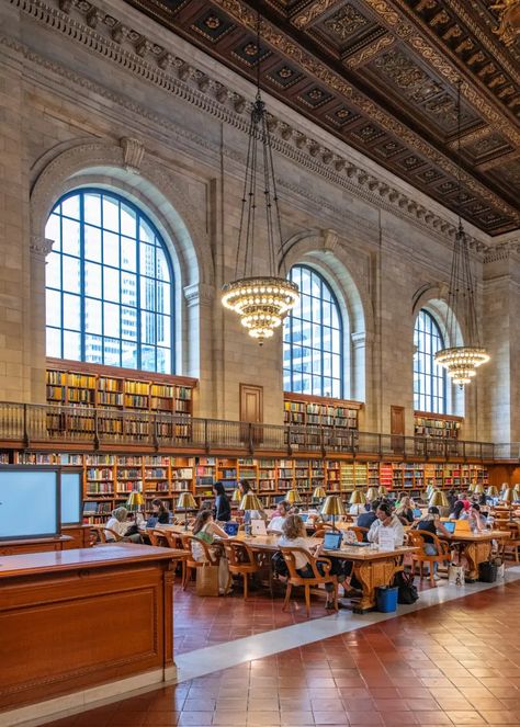 Rose Main Reading Room at the New York Public Library - Stephen A. Schwarzman Building Ny Public Library, Nyc Bucket List, New York Attractions, Pedestrian Walkway, York Travel, Places In New York, Grand Central Terminal, New York Public Library, Reading Room