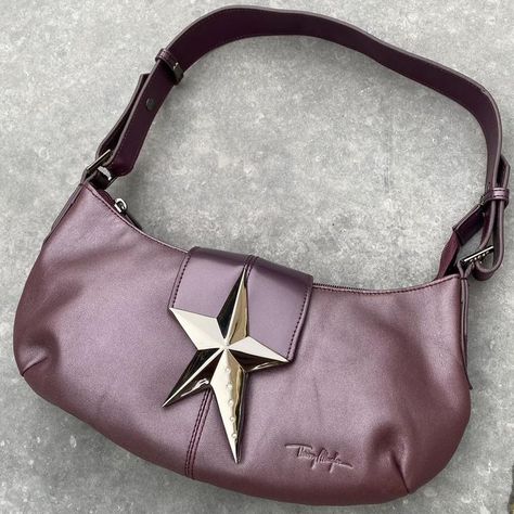 Thierry Mugler Bag, Purple Accessories Aesthetic, Mugler Bag, 90s Bags, Star Purse, 90s Bag, Products Aesthetic, Purple Accessories, Purple Purse