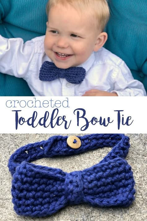 Crochet a Toddler Bow Tie in no time at all with basic crochet stitches and just a little cotton yarn. Crochet Tie Pattern, Crochet Bowtie, Crochet Bow Tie, Crochet Bow Ties, Toddler Bow Ties, Hello Kitty Crochet, Crochet Tie, Crochet Bow, Bowtie Pattern