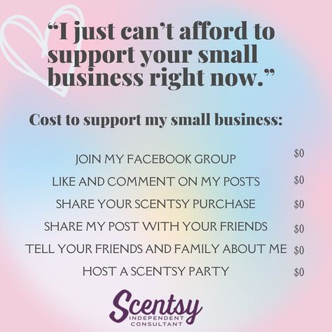 It’s not just about making a purchase. Helping me get my name out there helps me just as much! #scentsy #scentsyconsultant #smallbusiness #supportsmallbusiness #share #like Scentsy Business Names, Good Morning Scentsy Quotes, Good Morning Scentsy, Scentsy Quotes, Independent Scentsy Consultant, Scentsy Oils, Support My Small Business, Scent Warmers, Scentsy Business