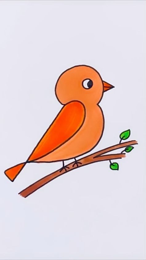 Creative Drawing for kids | Learn how to draw sparrow bird using number 123 #reels #draw #drawing #art | Instagram How To Draw Sparrow, Drawing Birds Easy, Cartoon Bird Drawing, Bird Drawing For Kids, Sparrow Drawing, Sparrow Art, Easy Bird, Bird Drawing, Sparrow Bird