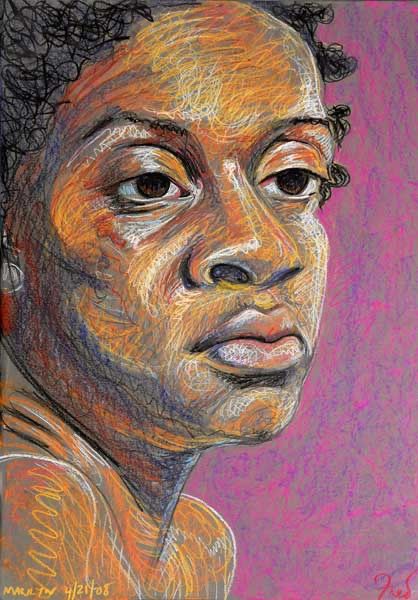 2008 Drawing, Drawing Magazine, Fred Hatt, Scribble Art, Pastel Portraits, Oil Pastel Art, Africa Art, Abstract Portrait, Color Pencil Art