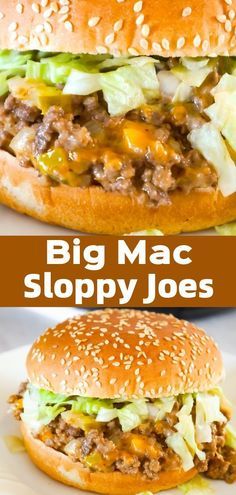 Ground Beef Sandwiches, Big Mac Sloppy Joes, Big Mac Sloppy, Sloppy Joe Recipe Easy, Homemade Sloppy Joe Recipe, Roast Beef Sandwich, Homemade Sloppy Joes, Beef Sandwiches, Hearty Dinner Recipes