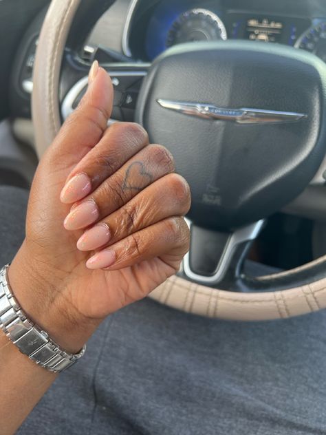 Acrylic overlay short almond nails Almond Acrylic Overlay, Nude Nail Inspo, Almond Acrylic, Acrylic Overlay, Short Almond Nails, Nude Nail, Short Almond, Nude Nails, Almond Nails