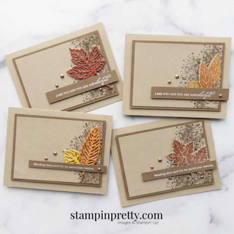 Su Fall Birthday Cards, Stampin Up Autumn Leaves 2023, Stampinup Cards Newest, Pretty Sketchbook, Thanksgiving Cards Handmade, Leaves Sketch, Fall Greeting Cards, Mary Fish, Autumn Cards