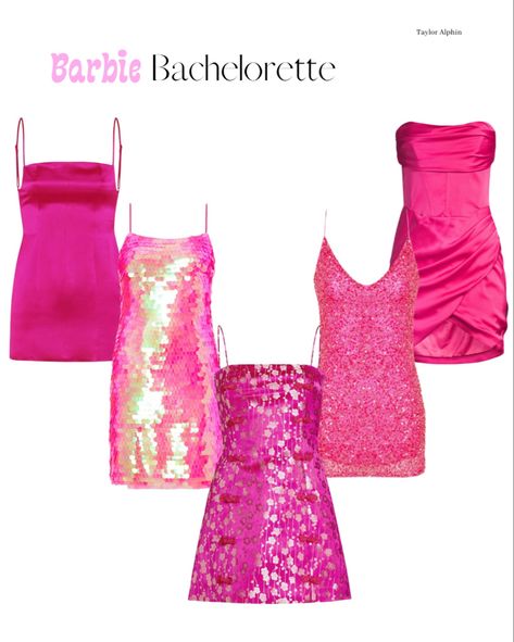 BARBIE themed Bachelorette Night💓💖💘💝 This is going to be a huge trend and I am here for it!!! #Barbie #BarbieTheme #BarbieBachelorette #Bachelorette #BacheloretteTheme #PinkNight #PinkDress #SequinDress #Pink #BarbiePink #NightOutDress #MiniDress #bride #Bridetobe #Wedding Follow my shop @tayalphin on the @shop.LTK app to shop this post and get my exclusive app-only content! #liketkit #LTKstyletip #LTKwedding @shop.ltk https://liketk.it/4eePn Barbie Bride Bachelorette Outfit, Hot Pink Bachelorette Party Outfit, Barbie Bachelorette Party Outfit, Pink Bachelorette Party Outfit, Bride Bachelorette Outfit, Barbie Bachelorette Party, Glam Barbie, Barbie Bachelorette, Pink Bachelorette Party