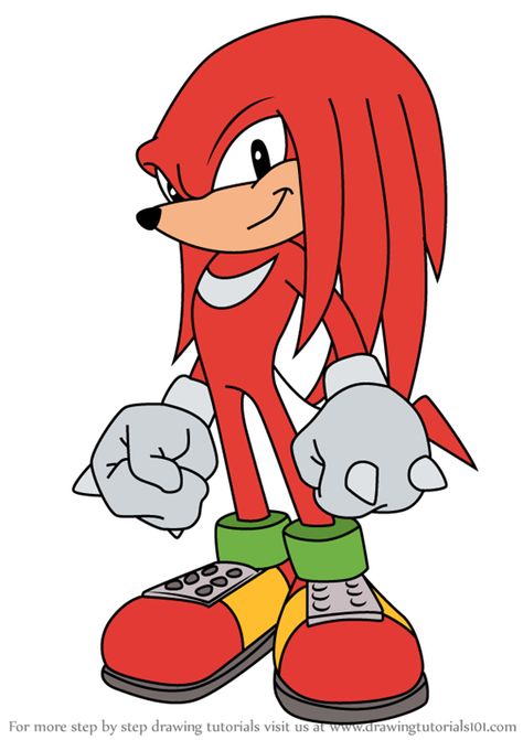 Learn How to Draw Knuckles the Echidna from Sonic X (Sonic X) Step by Step : Drawing Tutorials Knuckles Drawing, Knuckles Sonic, Sonic Drawing, How To Draw Sonic, Knuckles The Echidna, Sonic Underground, Sonic & Knuckles, Sonic Party, Sonic X