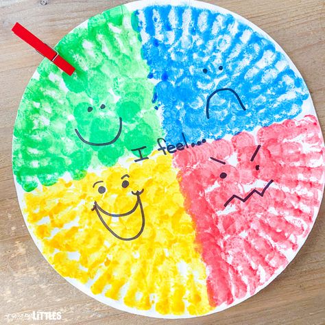 Counseling Activities For Preschoolers, My Feelings Prek Activities, Feelings Art Preschool Ideas, Emotion Craft Preschool, Feeling And Emotion Crafts, Emotions Daycare Theme, Emotion Week Preschool, Free Expression Art Preschool, Preschool Emotional Activities