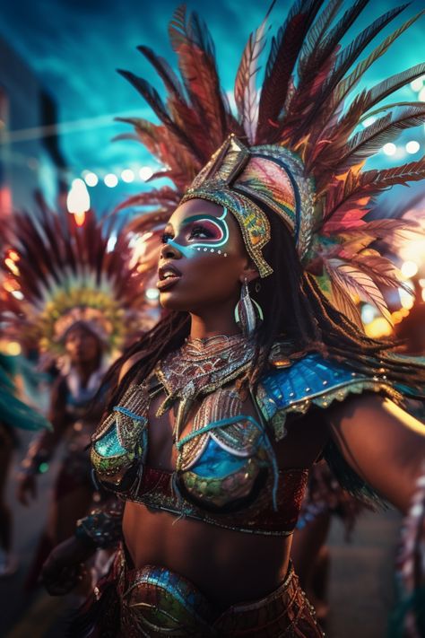 Carnival Festivals display the brilliant costumes that recall a time of celebration, by dancing in the streets as our ancestors once would have. All to celebrate freedom. #carnival #festival #soca #costumeideas #carnivaloutfit Rio Carnival Costumes, Carnival Girl, Most Paused Movie Scenes, Aztec Culture, Caribbean Carnival, Rio Carnival, Carnival Festival, Festival Costumes, Feb 5