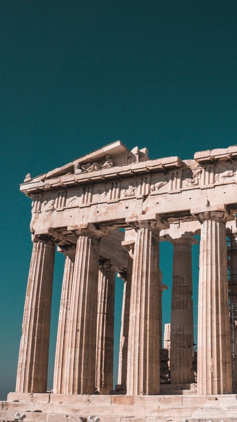 Greek Architecture Photography, Greek Columns Aesthetic, Greek Pillars Aesthetic, Greek Buildings Aesthetic, Grece Antique Aesthetic, Parthenon Aesthetic, Parthenon Photography, Ancient Greece Aesthetic Architecture, Greek Architecture Tattoo