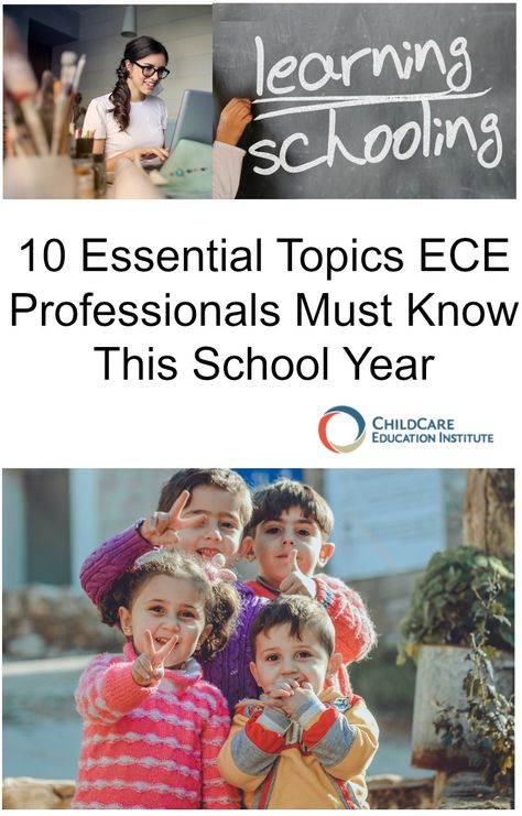 10 Essential Topics ALL ECE professionals must know from ChildCare Education Institute - come see how YOU can help every child succeed this year! Ece Teacher, Ece Resources, Early Childhood Education Teacher, Preschool Teacher Training Topics, Early Childhood Coordinator, Teacher Professional Development, Professional Development For Teachers Early Childhood, The Importance Of Play In Early Childhood, Teacher Development