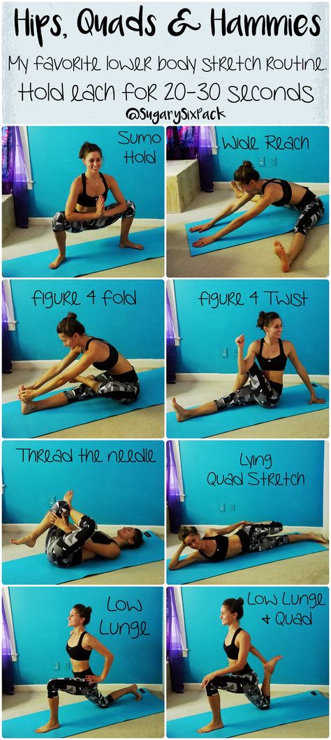 Lower Body Stretches, Hip Flexor Exercises, Pilates Workout Routine, Bolesti Chrbta, Quad Stretch, Stretch Routine, Hip Flexor Stretch, Body Stretch, Body Stretches