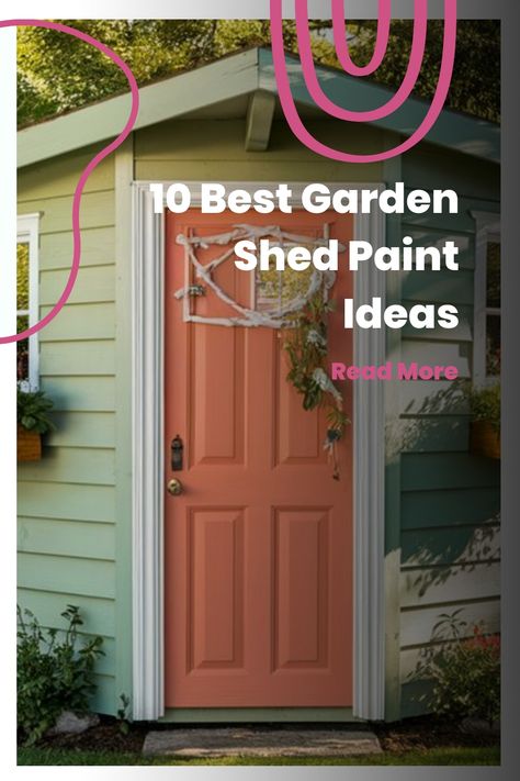 Discover 10 creative garden shed paint ideas to elevate the look of your outdoor space. Find the perfect color scheme that resonates with your unique style and breathe new life into your garden shed. Let these inspirational ideas ignite your creativity and help you create a stunning oasis right in your backyard. Shed Facade, Green Sheds Painted, Painted Sheds Ideas Colour, Shed Decorating Ideas Exterior, Shed Siding Ideas, Shed Painting Ideas, Garden Shed Paint, Shed Paint Ideas, Garden Sheds Ideas