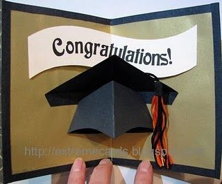 Cool pop-up Graduation card =) Stampin Up Anleitung, Graduation Cards Handmade, Mortar Board, Pop Up Card Templates, Background Purple, Diy Graduation Cap, Grad Cards, Silver Background, Graduation Diy