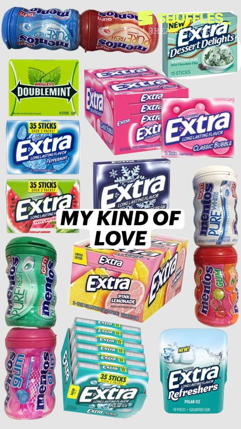 gum gum gum gum #gum #school #tiktok #inspoboard Extra Gum Flavors, Orbit Chewing Gum, Extra Gum, Preppy School Supplies, Gum Flavors, Bratz Inspired Outfits, Sleepover Food, Mint Chocolate Chips, Dr Pepper