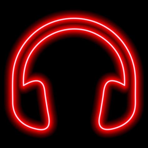 Red headphones. Neon outline on a black background. One object. Listen to music, play Instagram Highlight Black And White, Instagram Highlight Black, Black Aesthetic Instagram, App Icon Neon, Black Instagram Highlight Covers, Instagram Highlight Covers Black, Red Headphones, Instagram Highlight Covers Icons, Highlight Black