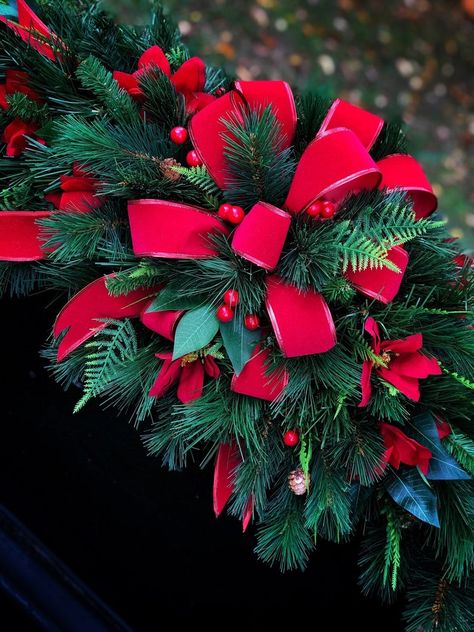 Christmas Cemetery Flowers Winter Grave Decoration Headstone | Etsy Diy Grave Blankets, Christmas Cemetery Flowers, Headstone Flowers, Cemetary Decorations, Headstones Decorations, Gravesite Decorations, Flowers Winter, Grave Flowers, Cemetery Decorations