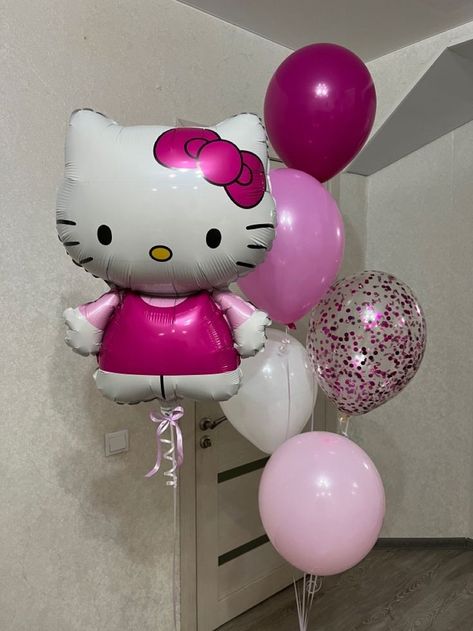 Hello Kitty Birthday Balloons, Sanrio Balloons, Hello Kitty Balloons, Hello Kitty Balloon, Sweet Sixteen Party Themes, Sanrio Birthday, Pink Girl Room Decor, Hello Kitty Birthday Theme, Hello Kitty Theme Party