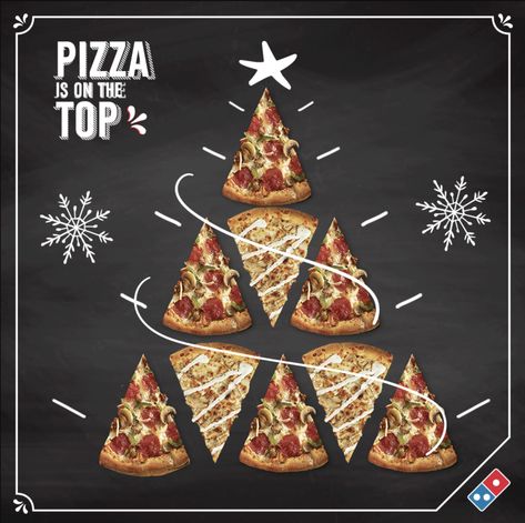 Santa Pizza, Pizza Twists, Fast Pizza, Christmas Pizza, Christmas Tree Poster, Domino's Pizza, Coffee Shop Business, Christmas Graphic Design, Pizza Art