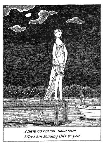 Song by Edgar Allen Poe and Edward Gorey illustrations   Drop waist - above knee w/train   No collar John Kenn, Edward Gorey, Ink Pen Drawings, New Yorker, Ink Drawing, Dark Art, Pen And Ink, A Man, Art Nouveau