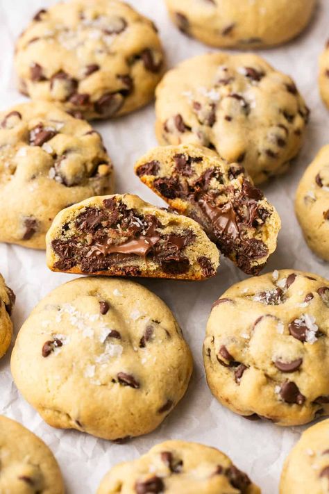 Nutella Stuffed Cookies - Erin Lives Whole Nutella Filled Cookies, Nutella Stuffed Cookies, Erin Lives Whole, Stuffed Cookies, Nutella Cookies, Filled Cookies, Gourmet Cookies, Delicious Cookie Recipes, Hazelnut Spread