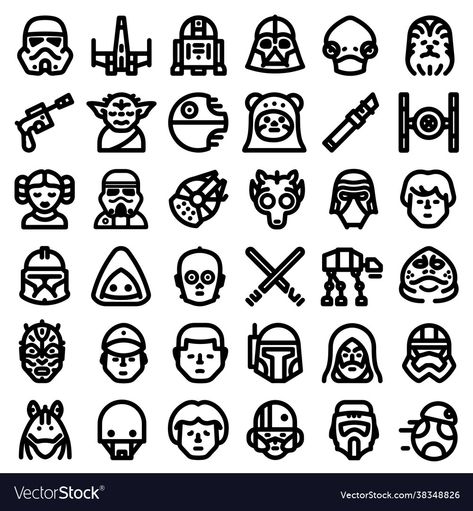 Simplistic Star Wars Tattoo, Star Wars Stick And Poke Tattoo, Chewbacca Tattoo Ideas, Star Wars Silhouette Templates, Starwars Easy Drawings, Star Wars Doodle Art, Cute Star Wars Doodles, Starwars Flash Tattoos, Lightsabers Tattoo