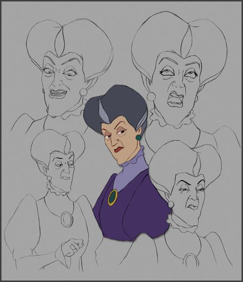 Lady Tremaine All Disney Villains, Cinderella Drawing, Villain Fashion, Lady Tremaine, Disney Movie Scenes, Character Drawings, Female Villains, Villain Character, Character Model Sheet