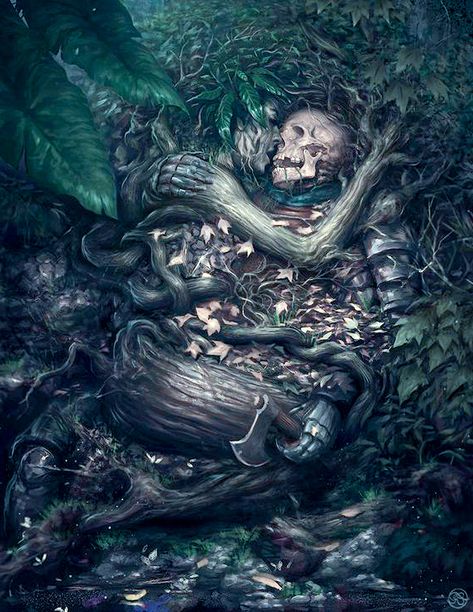 Ryan Lee, Fantasy Landscape, Fantasy World, In The Woods, Dark Art, Dark Fantasy, Female Art, Dungeons And Dragons, Skeleton