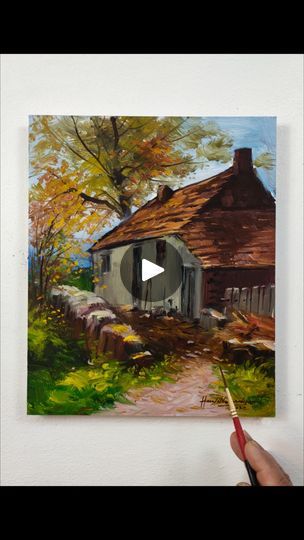 34K views · 902 reactions | Beautiful "Countryside Cottage" landscape painting 🏠🚪🌳🍂🪨/Acrylic on paper 🖌️ #easy #beautiful #landscape #painting #acrylicpainting #acrylic #art #paper #countryside #cottage #trees #rocks #morning #peaceful #chill | Hamlet Shougrakpam Art | Hamlet Shougrakpam Art · Original audio Cottage Landscape, Countryside Cottage, Beautiful Countryside, Acrylic On Paper, Acrylic Art, Landscape Painting, Art Original, Art Paper, Landscape Paintings