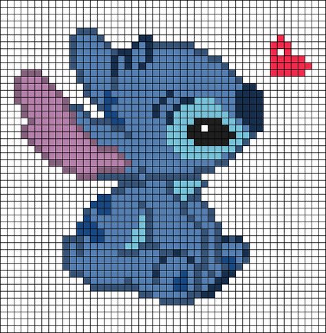 Alpha pattern #95412 | BraceletBook Lilo And Stitch Graphgan, Easy Pixel Art Stitch, Pixel Art Grid Stitch, Lilo And Stitch Knitting Pattern, Stitch Disney Pixel Art, Pixel Art Disney Characters, Small Stitch Perler Bead Patterns, Lilo And Stitch Pixel Art Grid, Disney Beads Patterns