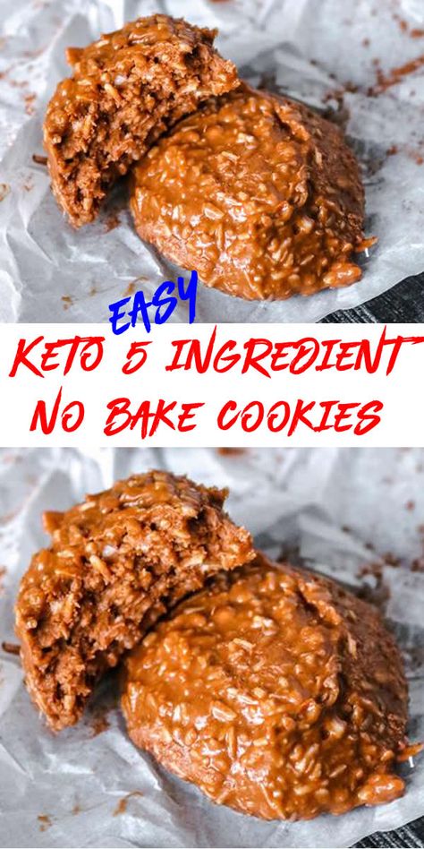 gluten free  5 ingredient chocolate peanut butter no bake cookies for low carb keto diet Keto No Bake Cookies, Keto No Bake, Pudding Chia, Diet Cookies, Keto Cookie Recipes, Postre Keto, Low Carb Peanut Butter, Cookie Recipes Unique, Cookies Easy